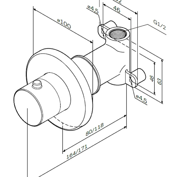Запирающий вентиль AM.PM F0800200 хром-11