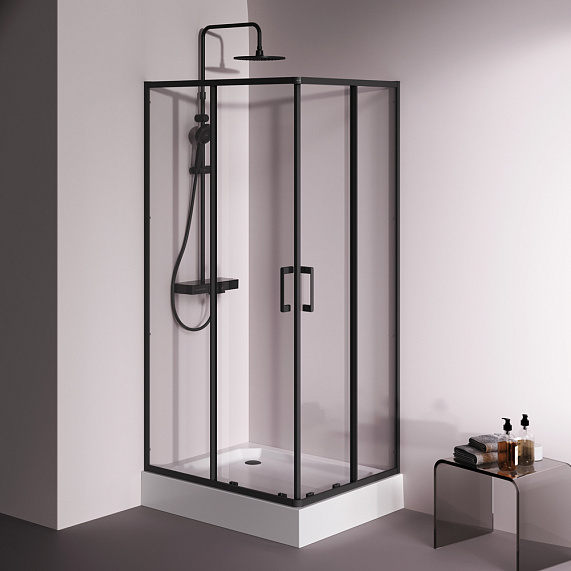 Душевое ограждение без поддона 100x80 AM.PM Above W9XG-403-10080-BT профиль черный-3