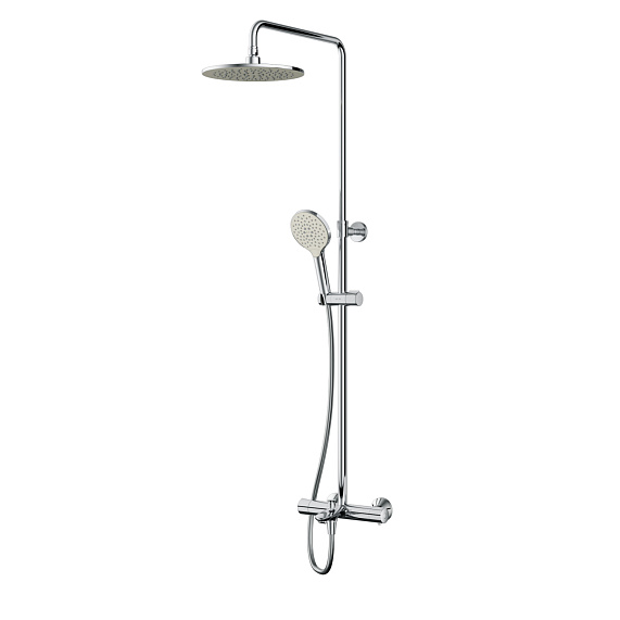 Душевая система AM.PM Like F0780564 стойка с тропическим душем, термостатом, смесителем, изливом, хром-10